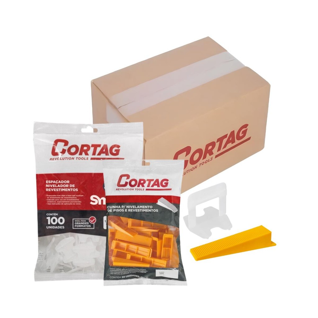 Espaçador Nivelador Smart 1,5mm Cortag C/1000 Peças e 200 Cunhas