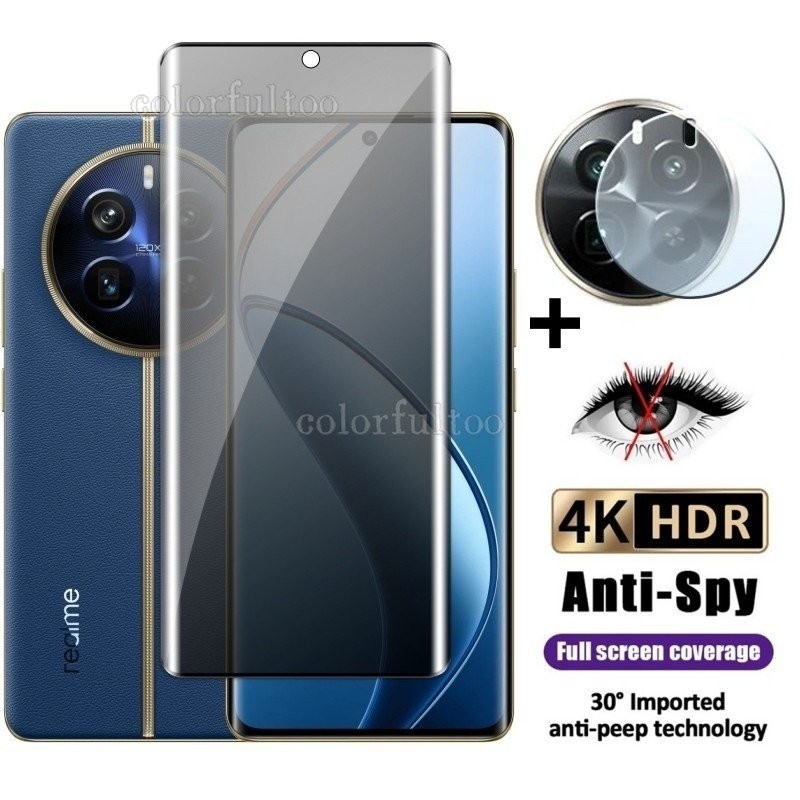 2IN1 3D Private Screen Saver Curve for Realm 12 Pro Plus 12Pro 12 12x Realme12X 5G 9H Full Anti-Spy Cover Privacy Temper