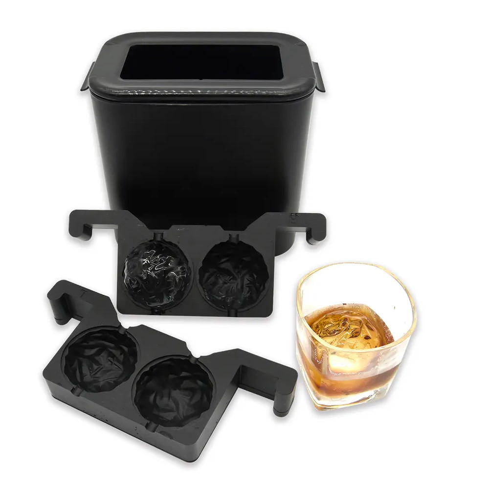 Forma de Gelo Transp Ice Ball Maker Esfera Textura Entalhe Cristal 6cm