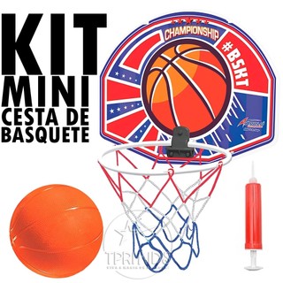 Mini Tabela de Basquete Basket Infantil com Bola e Bomba de Ar Cesta Aro Brinquedo Menino