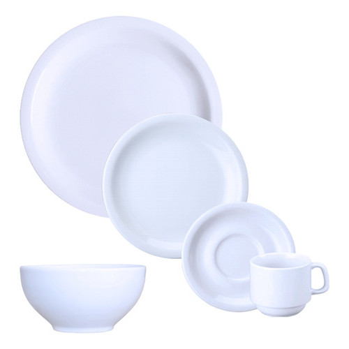 Jogo Jantar Chá C Bowl 20 Peças Protel Porcelana Schmidt 4 Lugares