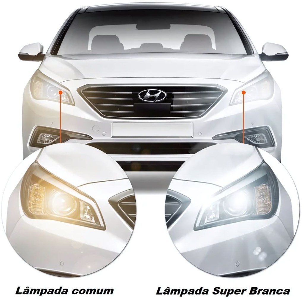 KIT LÂMPADA SHOCKLIGHT SUPER BRANCA FAROL ALTO BAIXO E LANTERNA H1 H7 T10 DUPLO FOCO 55W 12V 8500K · foto 2