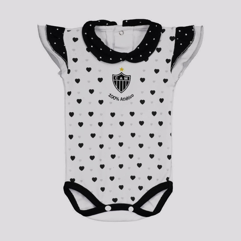 Body Atlético Mineiro Heart Feminino em Oferta na Shopee