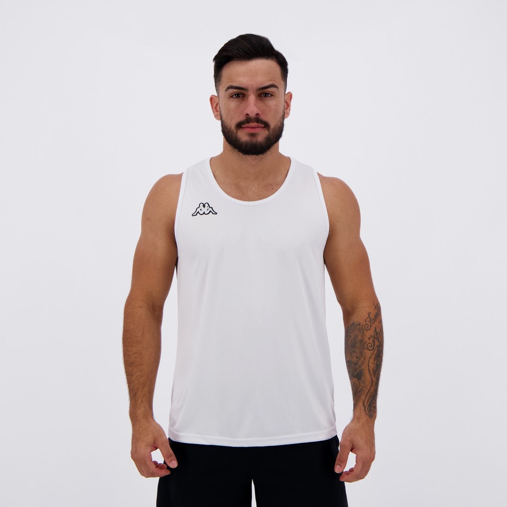 Regata Kappa Basic Branca em Oferta na Shopee