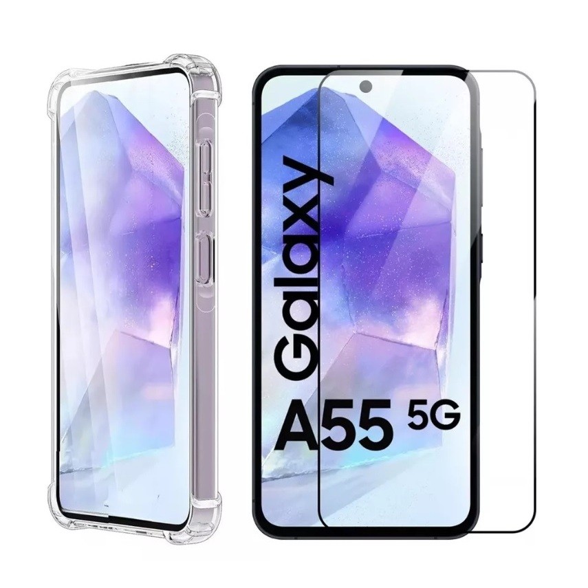 Capa Case Capinha Compatível Com Galaxy A55 + Película 3D Vidro Temperado