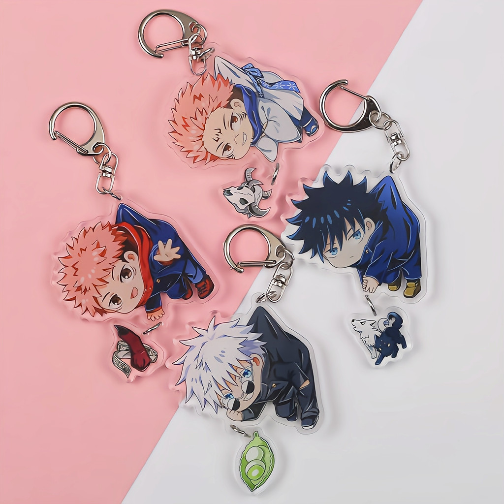Jujutsu Kaisen Anime Chaveiro Dupla Face Figura Dos Desenhos Animados Pingente Arcílico Do Carro Acessórios DIY em Oferta na Shopee
