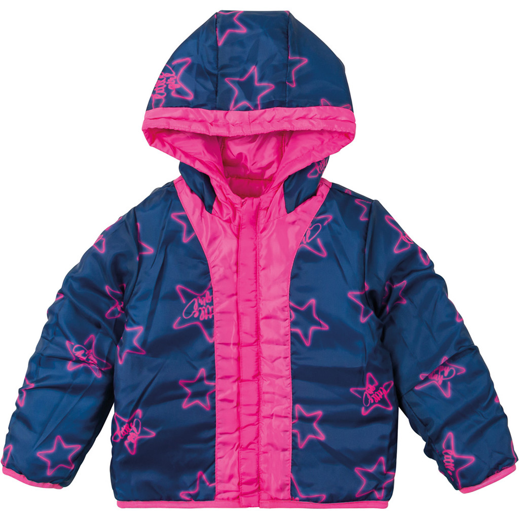 Jaqueta Casaco de Frio Puffer Microfibra Corta Vento Pink Azul Marinho Cinza Malwee Dupla Face Capuz Infantil Bolso Menina 1 2 4 6 8 Feminina Bobojaco Rosa Gatinha