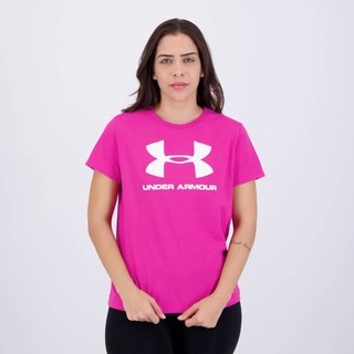 Camiseta Under Armour Live Sportstyle Feminina Rosa em Oferta na Shopee