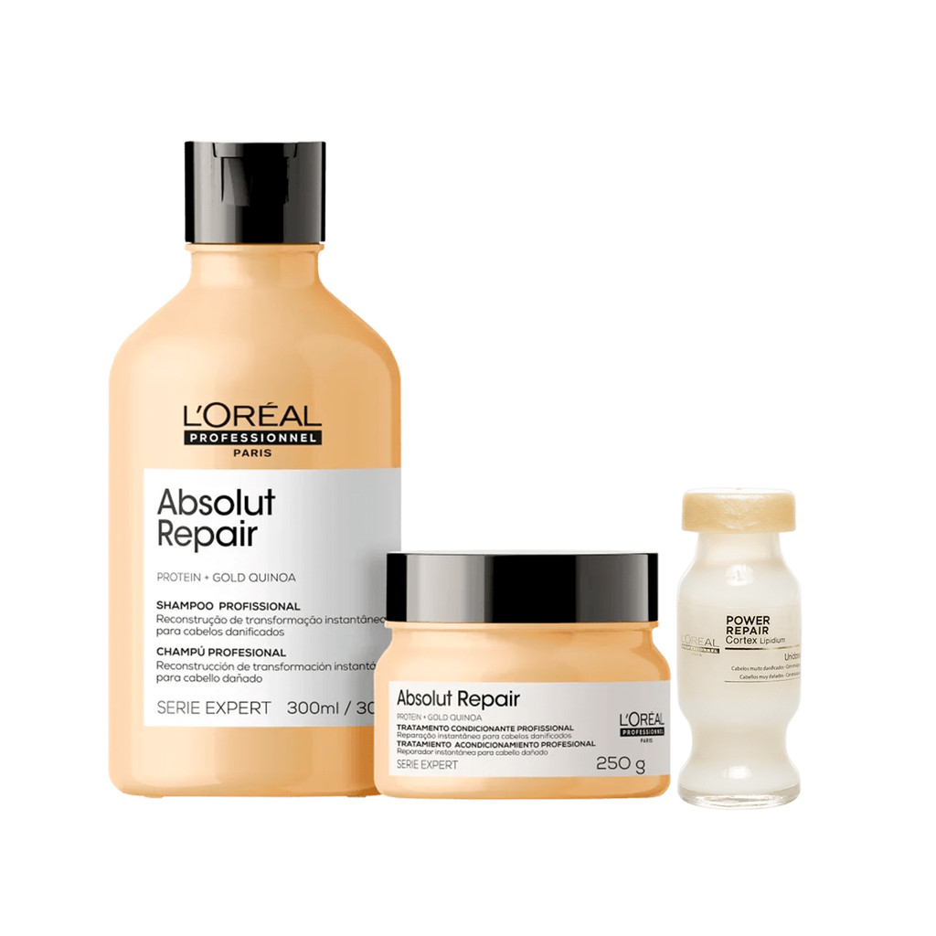 Kit Absolut Repair Shampoo 300ml e Máscara 250g + Ampola - L'Oréal