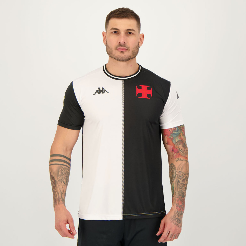 Camisa Kappa Vasco Respeito e Igualdade Preta e Branca - Sports & Outdoors