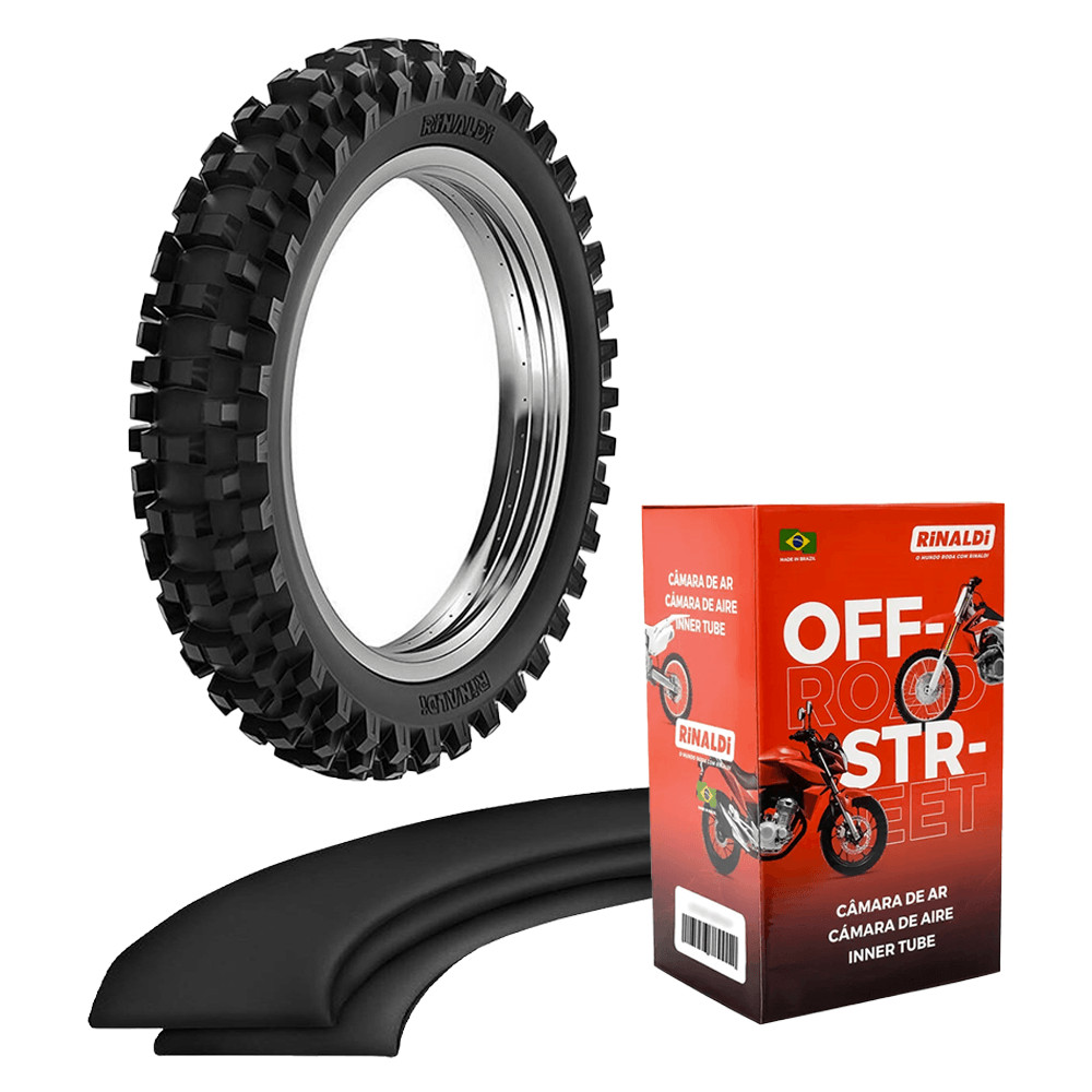 Pneu Yamaha Yz 125 Yzf 250 100/90-19 57m Rw33 Rinaldi + Câmara