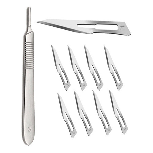 Podologia kit 10 lamina de bisturi n°11 para desencravar unha + cabo - Lamina para Podologia em Oferta na Shopee