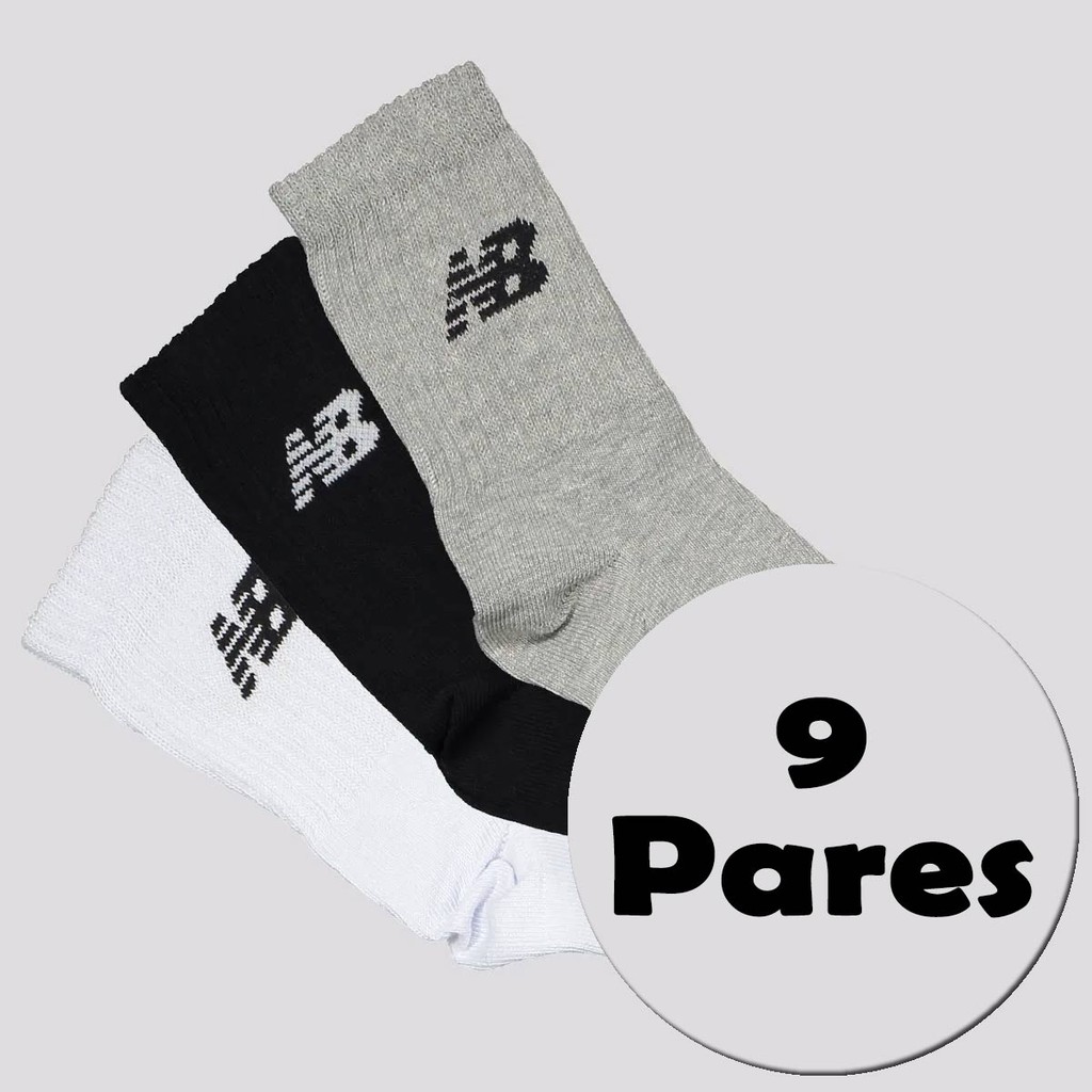 Kit Meia New Balance 9 Pares Cano Médio Feminino em Oferta na Shopee