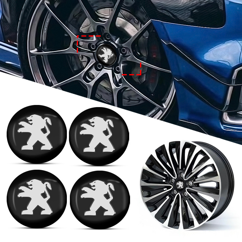 4 Unidades 56mm Tampa Do Cubo Da Roda Carro Emblema Decalque Adesivo De Para Peugeot 206 307 308 3008 207 208 407 508 20