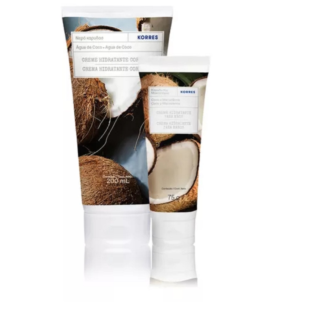 Korres Kit Creme Corporal Água De Coco + Creme De Mãos
