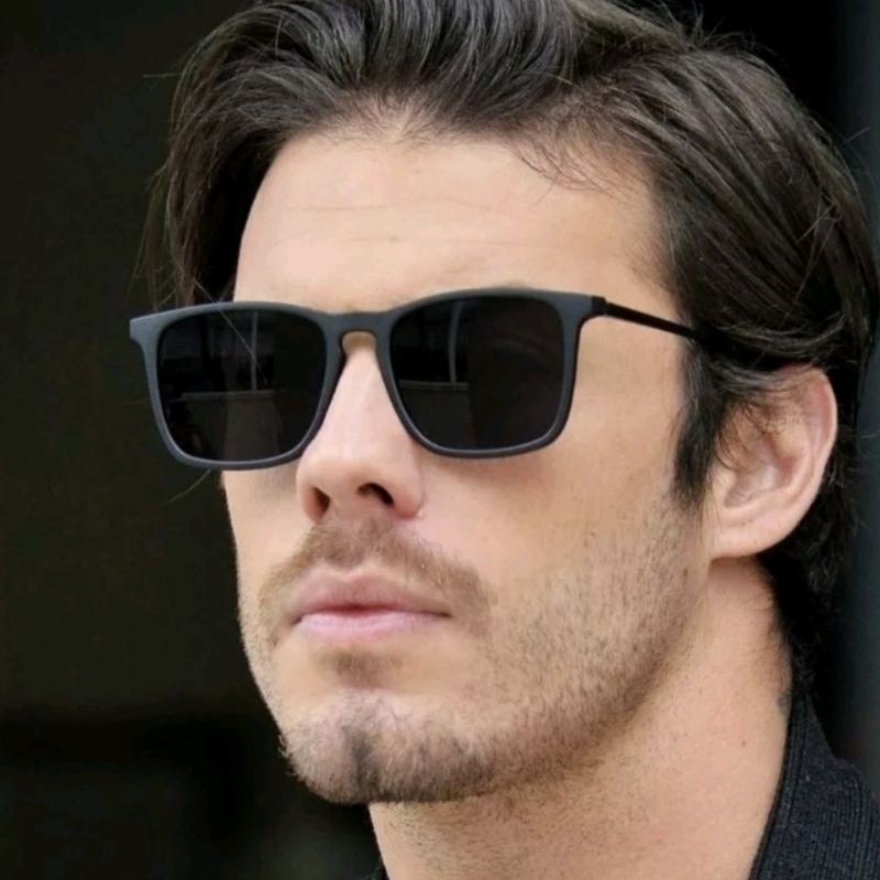 Óculos De Sol Quadrados Masculinos Pena Metal De Alta Qualidade