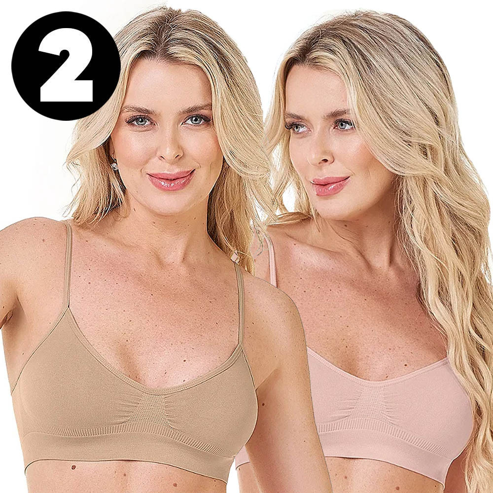 Kit 2 Top Sem Bojo Sem Costura Alça Fina Zee Rucci Confortável Dia a Dia Sutiã Lingerie em Oferta na Shopee