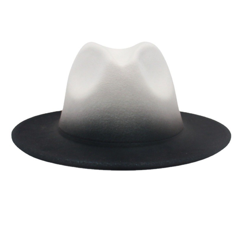 Detalhes do Chapéu Feminino Fedora Chapéus De Feltro Para Homens Cor Gradiente Aba Larga Azul Casual Ao Ar Livre Masculino Fedoras
