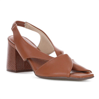 Sandália Piccadilly Salto Médio Flavia Marrom - Feminino em Oferta na Shopee