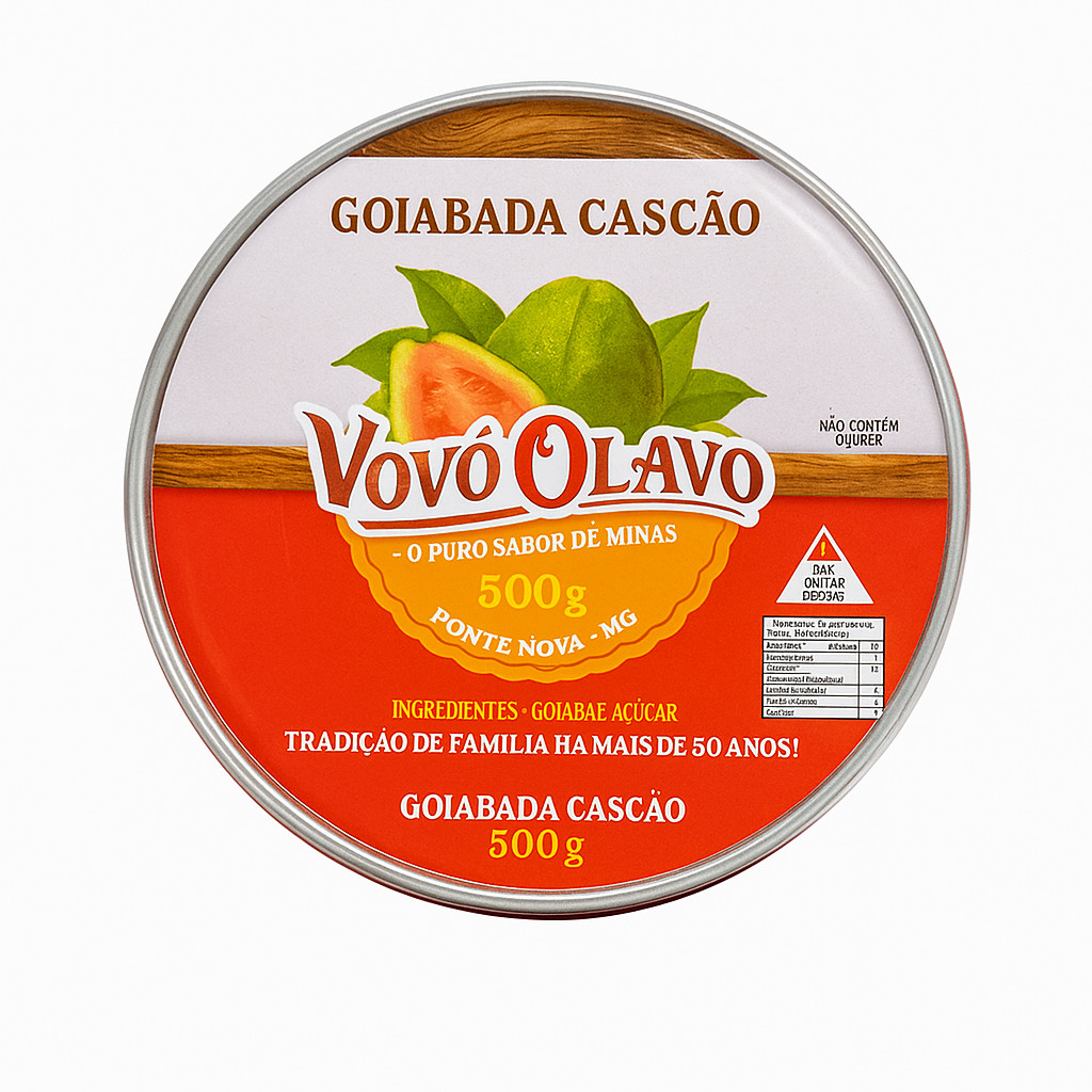 Goiabada Cascão Vovô Olavo 500g – Lata Clássica | Sabor Autêntico de Minas