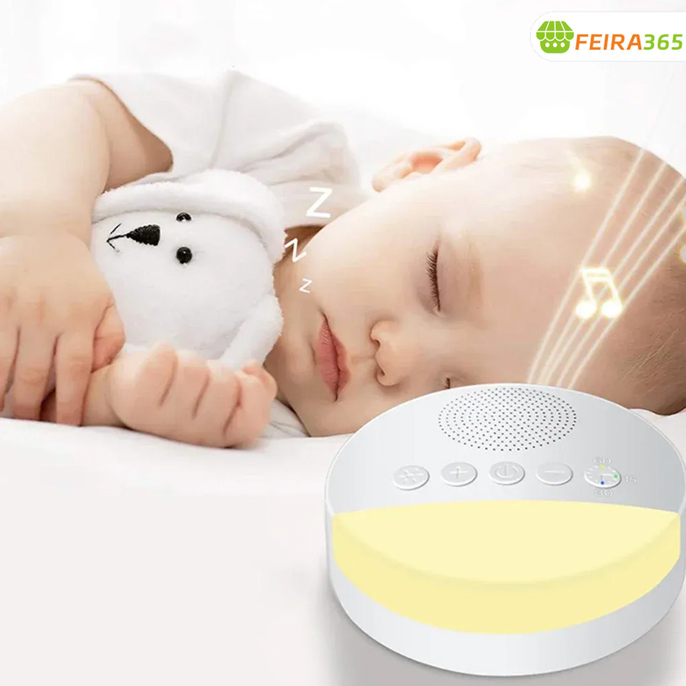 Luz Noturna Máquina Ruído Branco Bebê Recarregável USB 36 Sons Calmantes Sono Profundo em Oferta na Shopee