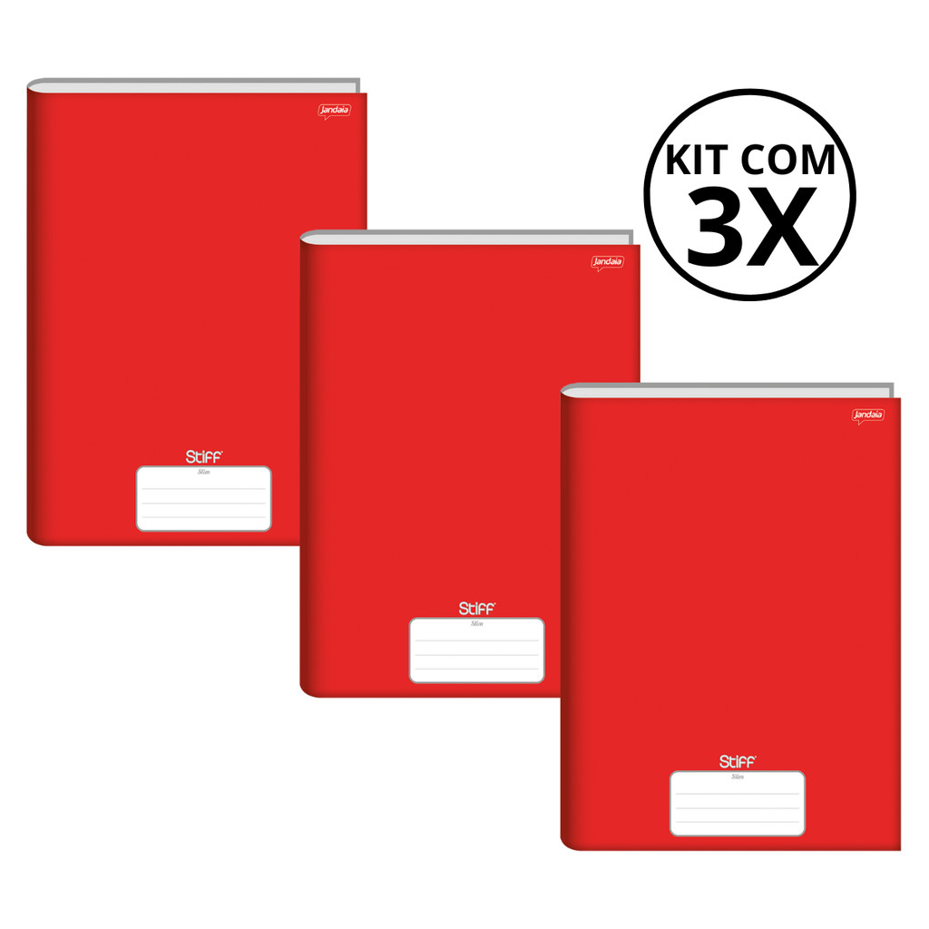 Kit Com 3 Caderno Brochura 96 Fls Pautado Capa Dura - Stiff KITS:KIT 01 em Oferta na Shopee
