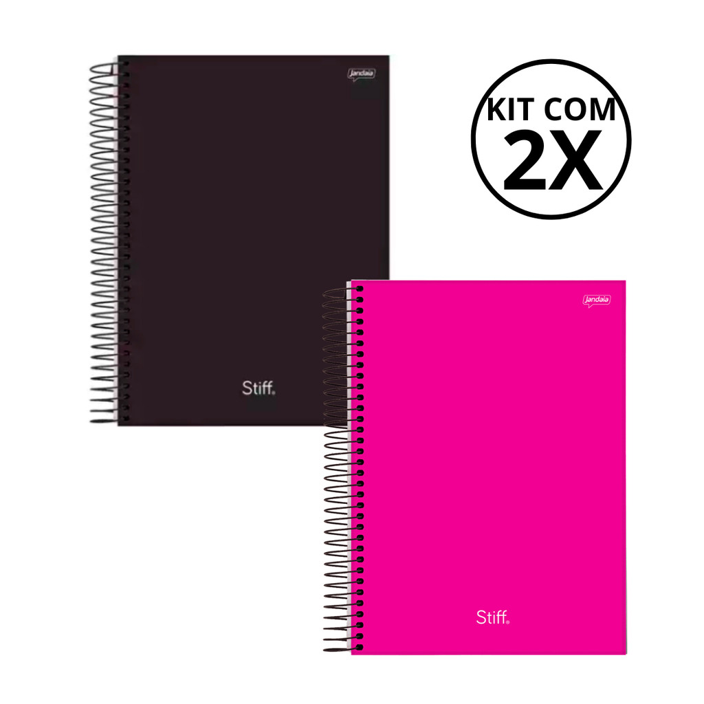 Kit Com 02 Cadernos Universtário 1 Materia Stiff -Jandaia KIT 01 em Oferta na Shopee