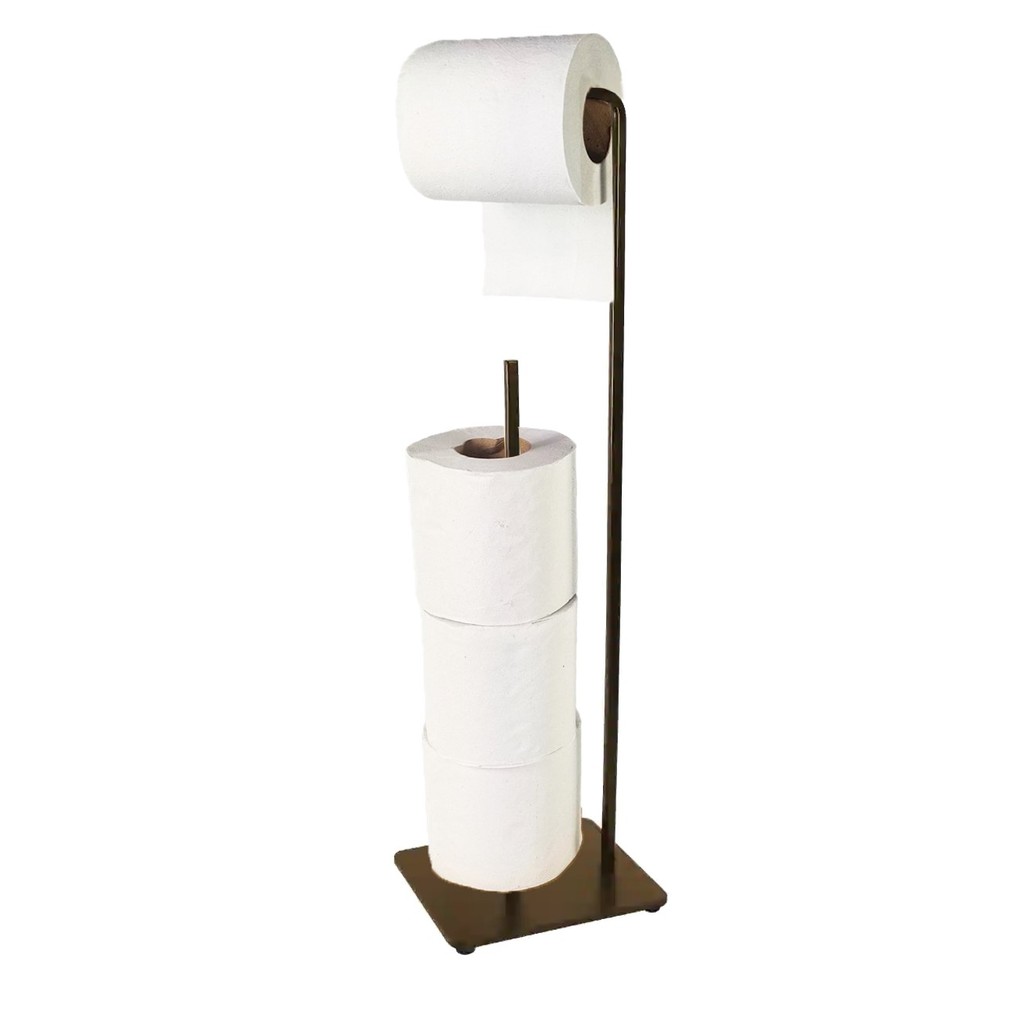 Suporte Porta Papel Higiênico Para 4 Rolos Banheiro Cor Café - 2373CF Future