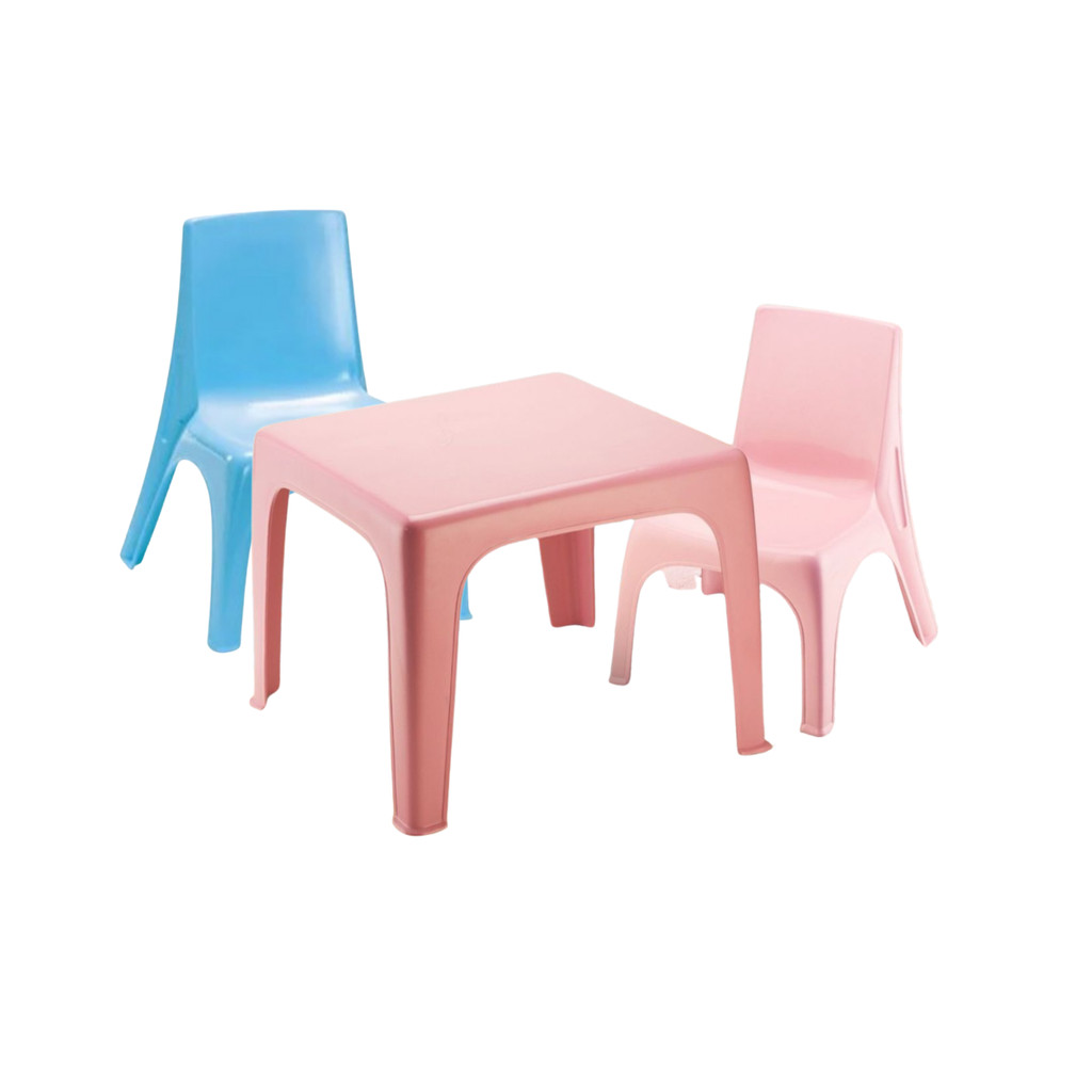 Mesinha Pequena Infantil Rosa+Cadeira Poltrona Educativa Rosa e Azul
