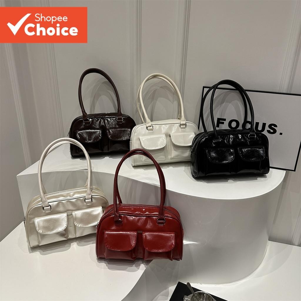 Novidade Bolsa De Ombro De Couro Macio – Espaçosa Estilo Coreano Portátil Versátil Para Mulheres ​ em Oferta na Shopee