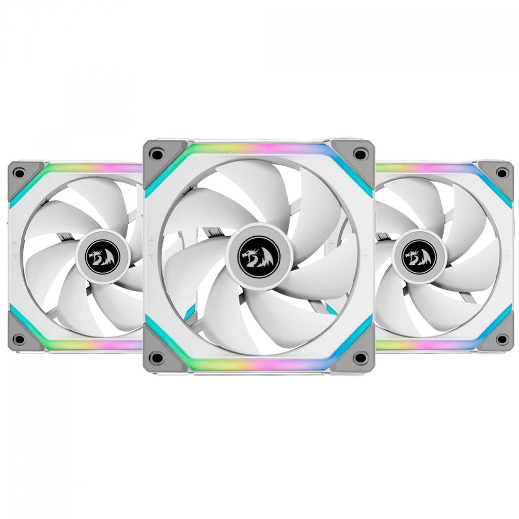 KIT FAN COM 3 UNIDADES LIAN LI UNI FAN REDRAGON SPEC LUNAR, 120MM, ARGB, WHITE, UF-SL120-3W SI