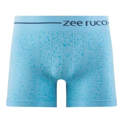 Cueca Boxer Mescla sem Costura Jacquard Pontilhados Mar Azul