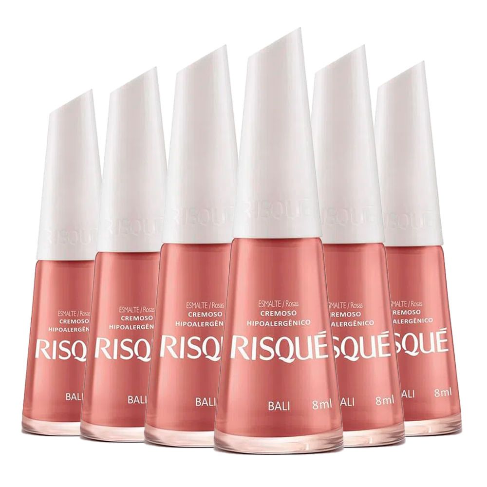 Kit Esmalte Risqué Clássicos Bali 8ml - 6 unidades - Beauty