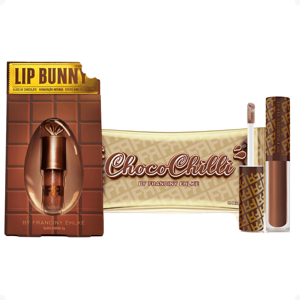Kit Gloss Lip Bunny + Lip ChocoChilli Volume e Hidratação - Fran Ehlke Chocolate