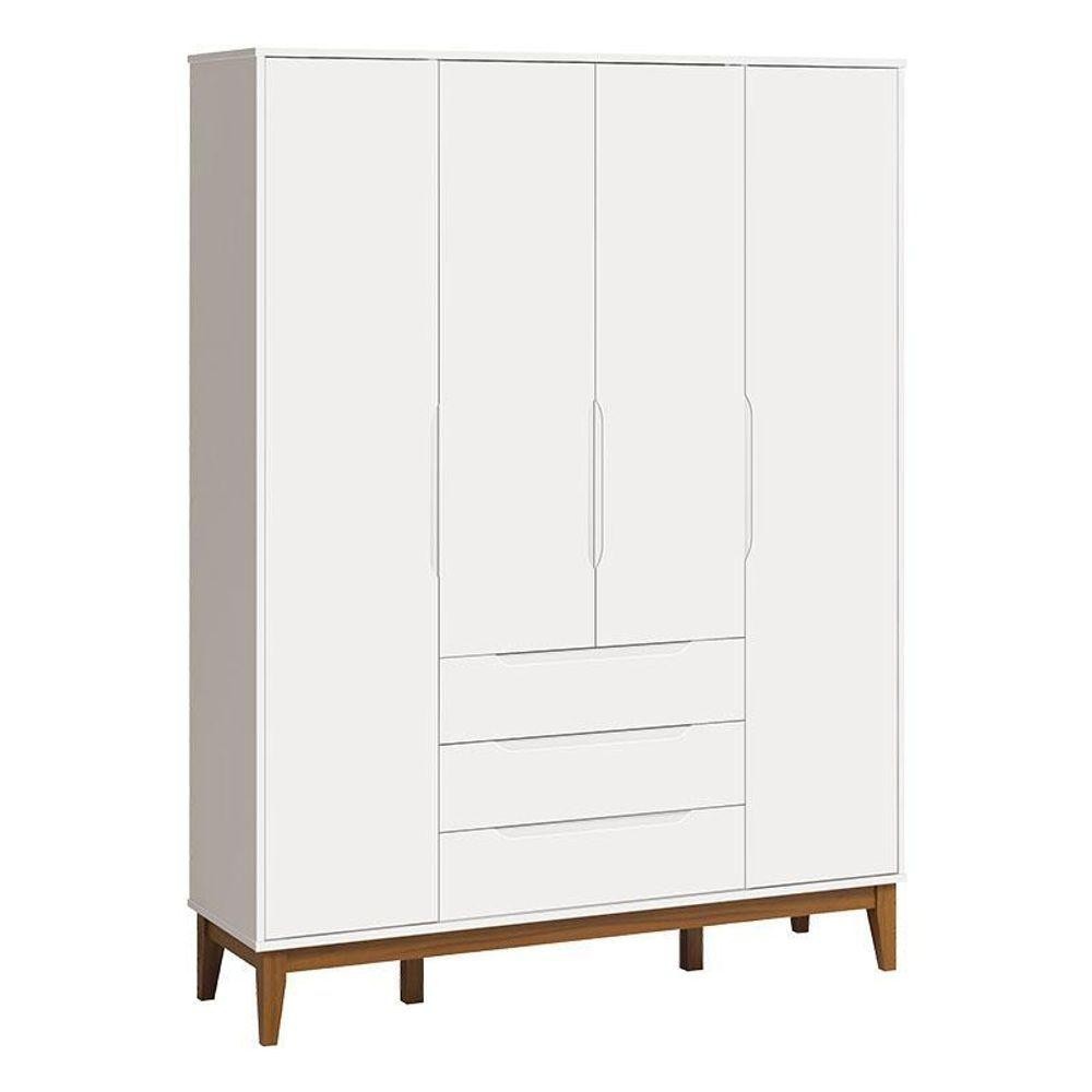 Guarda Roupa Infantil Classic Elfe Branco Acetinado Amadeirado - Reller em Oferta na Shopee