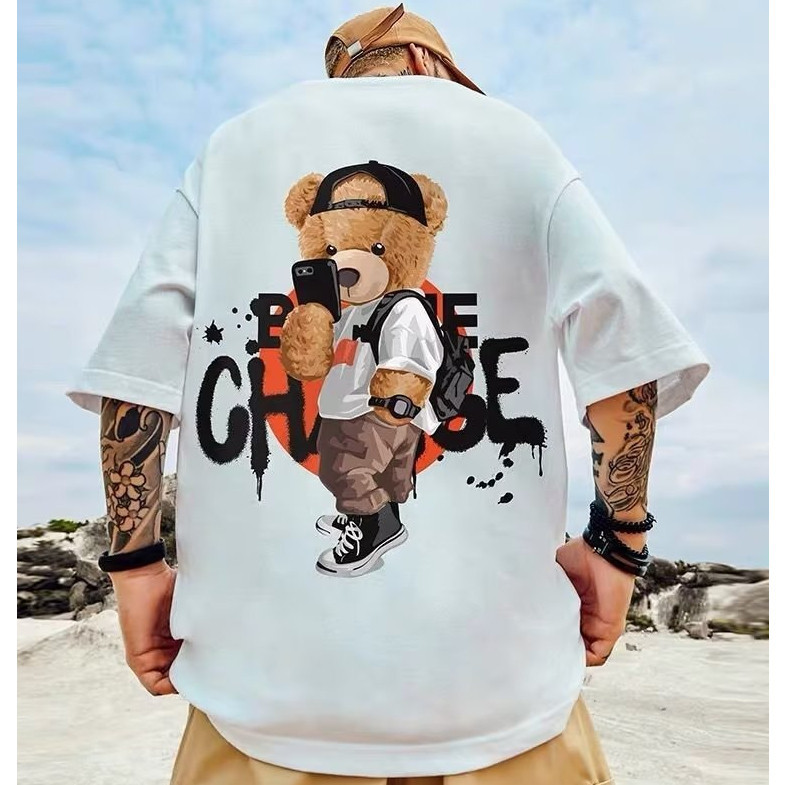Camiseta Premium em Algodão Puro Camiseta Oversized  Masculina Streetwear Masculina Skatista Moda Larga Novos