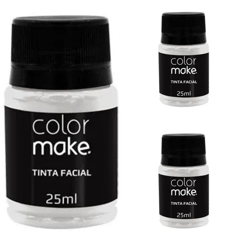 Kit Tinta  C/ 3 (Branco ou Preto) Liquida Facial Colormake 35ml - ENVIO IMEDIATO em Oferta na Shopee