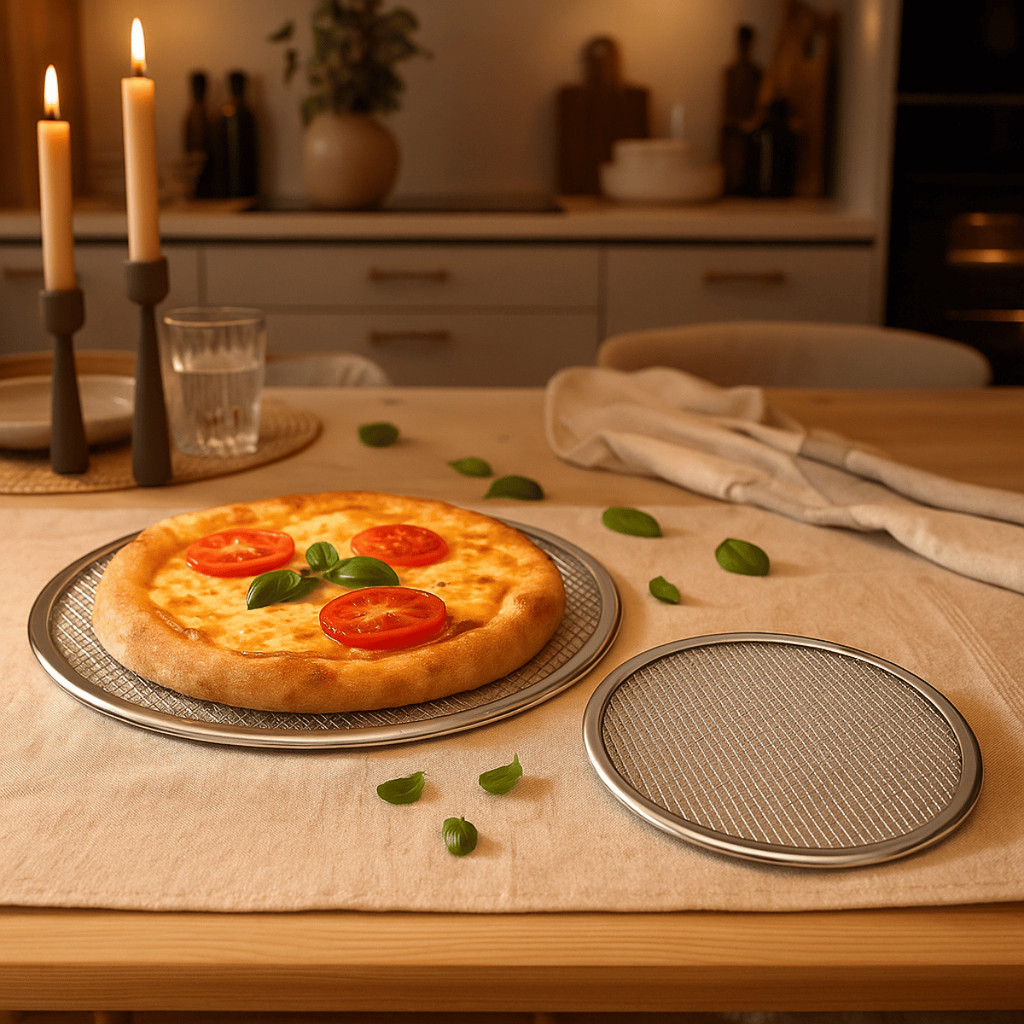 Tela Assadeira de Pizza 30cm e 20cm Metal - Kehome / Assar Massas / Forno / Cozinha / Pizzaria
