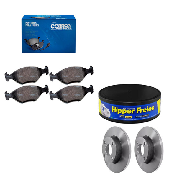 Kit Disco Freio Solido + Jogo Pastilha Freio Palio 98 a 2009 - HIPPER FREIOS / Cobreq em Oferta na Shopee