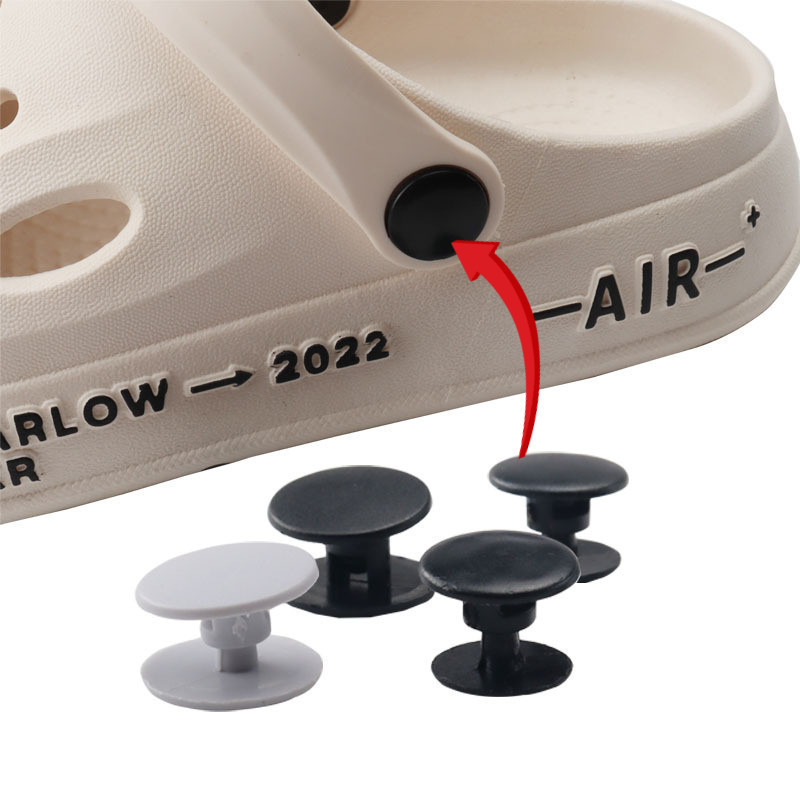 20 Peças Design Botão Preto Desconto Sapatos Fixos Substituição Lateral Reparação Chinelos Acessórios