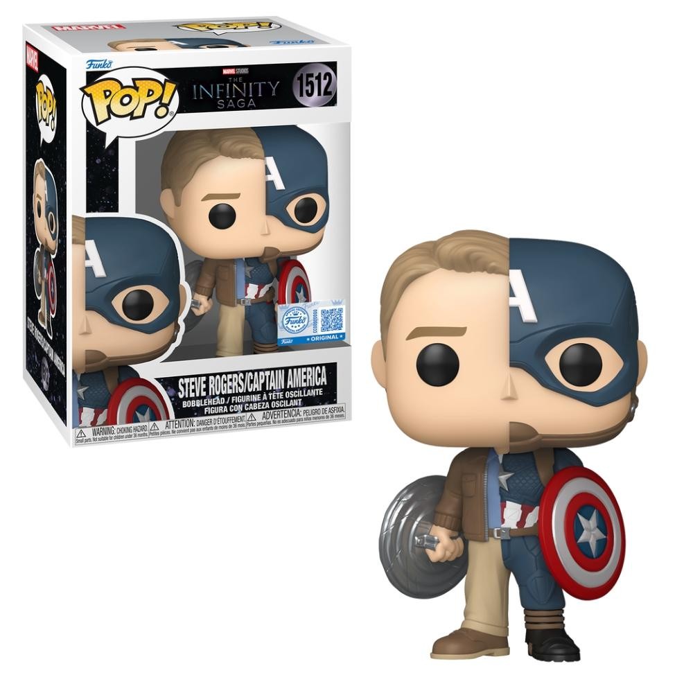 Boneco Funko Pop! Marvel Splits - Capitão América/Steve em Oferta na Shopee