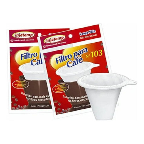 Coador Filtro Café Permanente Tamanho 103 kit com 2 Unidades
