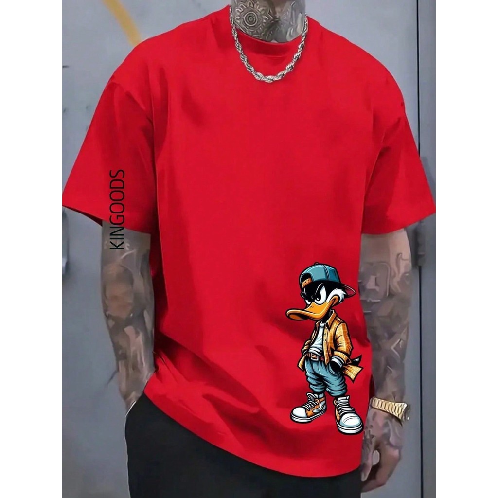Camiseta Masculina Pato Estiloso Camisa 100% Algodão Malha Premium em Oferta na Shopee