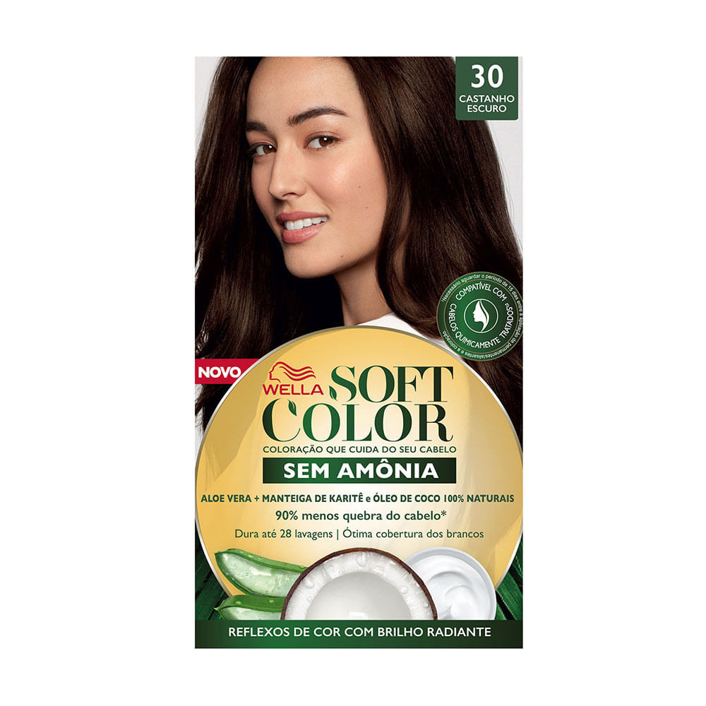 Tintura Soft Color Sem Amônia Castanho Escuro 30 Kit - Beauty