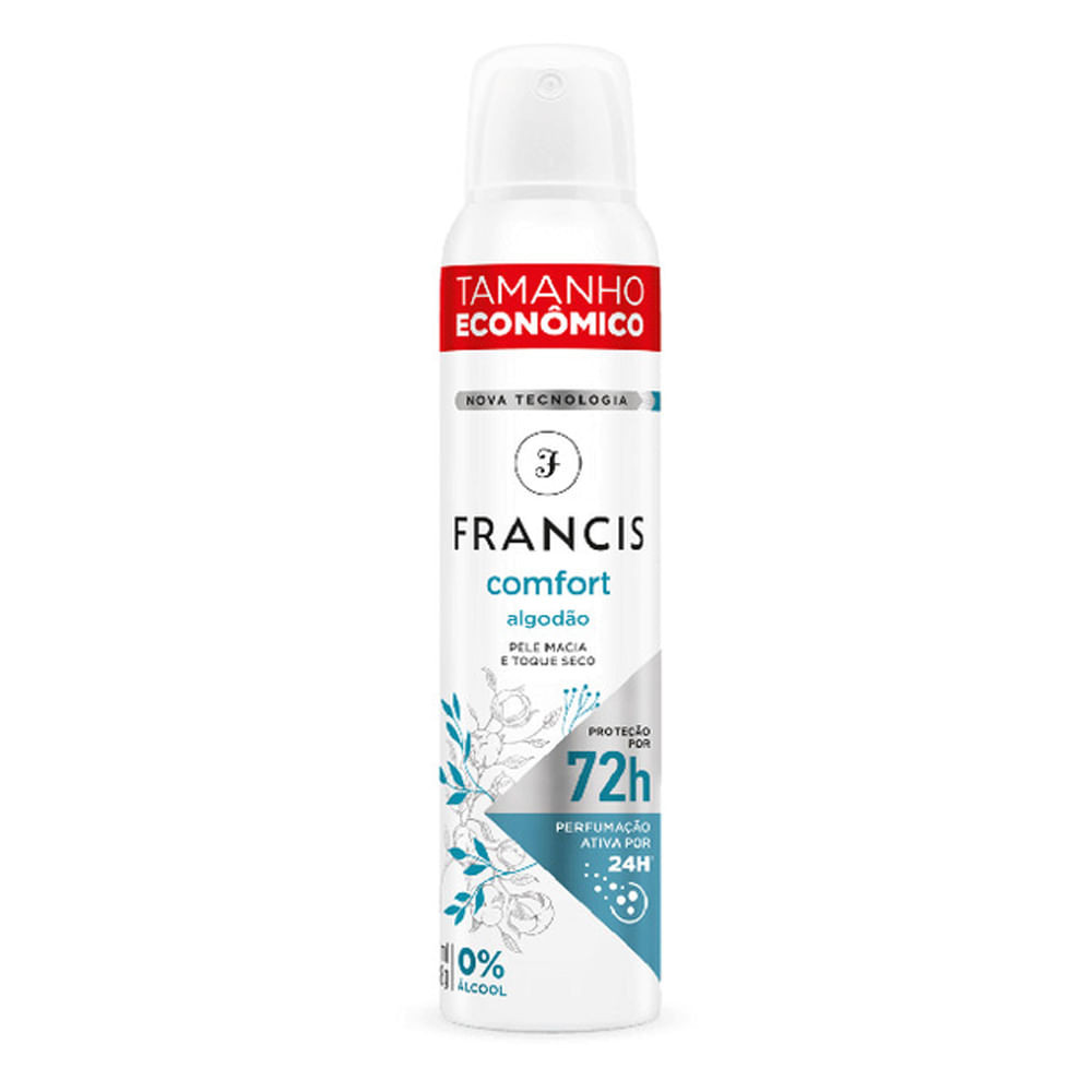 Desodorante Aerossol Francis Comfort Algodão 200ml - Beauty
