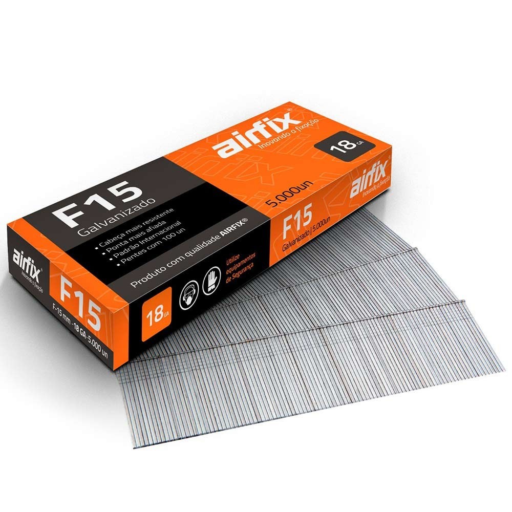 Pino para pinador pneumático tipo F 1,05 x 15 mm 5.000 peças F15 AirFix - Home & Living