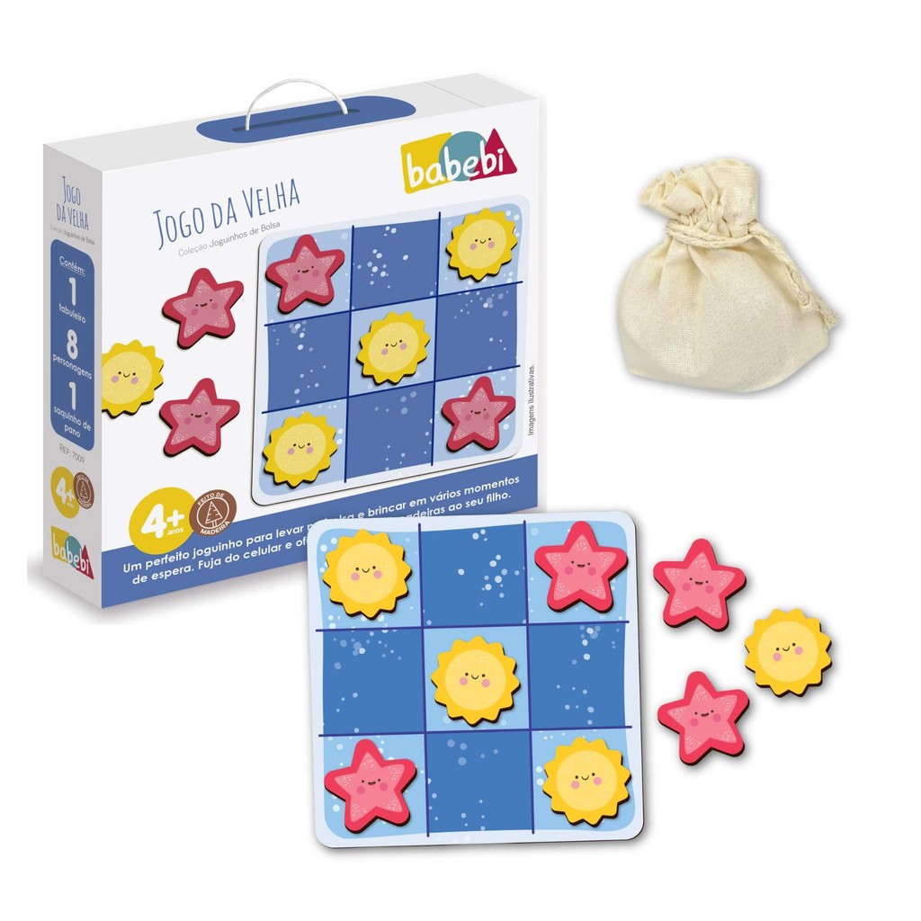 Brinquedo Infantil Joguinhos de Bolsa Jogo da Velha Babebi - 7009 em Oferta na Shopee