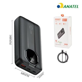 Power Bank Carregador Portátil Carregamento Rápido 20000mAh Para Celular Exibição Digital Equipado Com Cabo Duplo em Oferta na Shopee