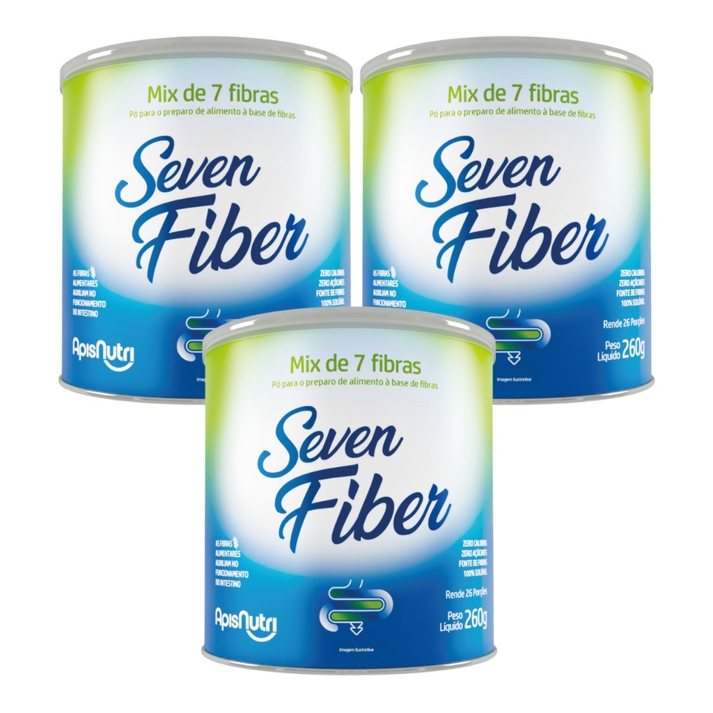 kit 3 Fibras Alimentares Seven Fiber Apisnutri 260g