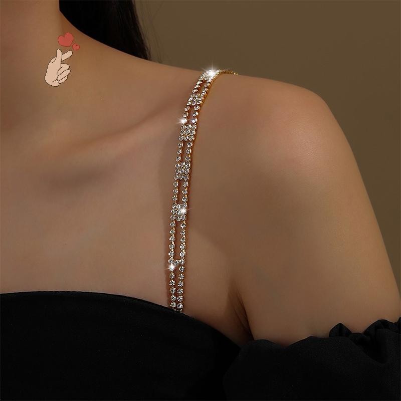 [PEBR] 2 Peças De Alças De Sutiã De Strass Da Moda , Joias Superiores Para Mulheres , Ombro Antiderrapantes Sexy , Acess